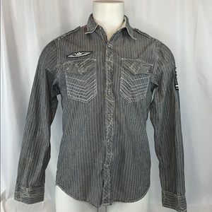 Affliction Black Premium Button Down Shirt.